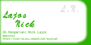 lajos nick business card